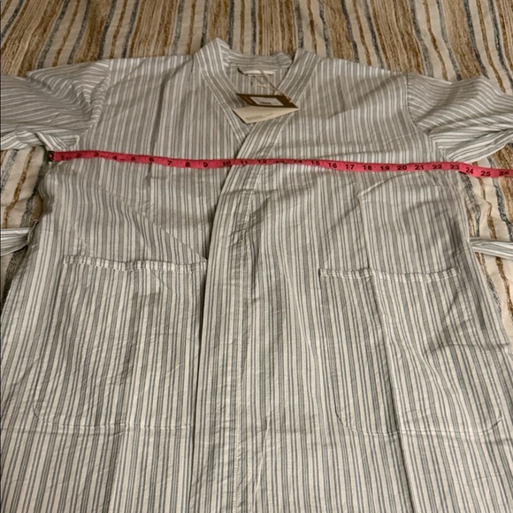 Coyuchi Women's Striped Robe - Light Blue,White, Sage (looks grey) - Picture 4 of 6